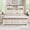 Antique White, variant on KeyWhat Farmhouse King Size Bed Frame with 54" Tall Storage Bookcase Headboard, Wood Platform Bed Frame with 2 Drawers, No Box Spring Needed, Dark Rustic Oak