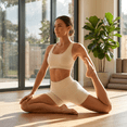 thumbnail image 2 of Ribbed Seamless High Waist Workout Biker Shorts, Tummy Control Gym Shorts, 2 of 6