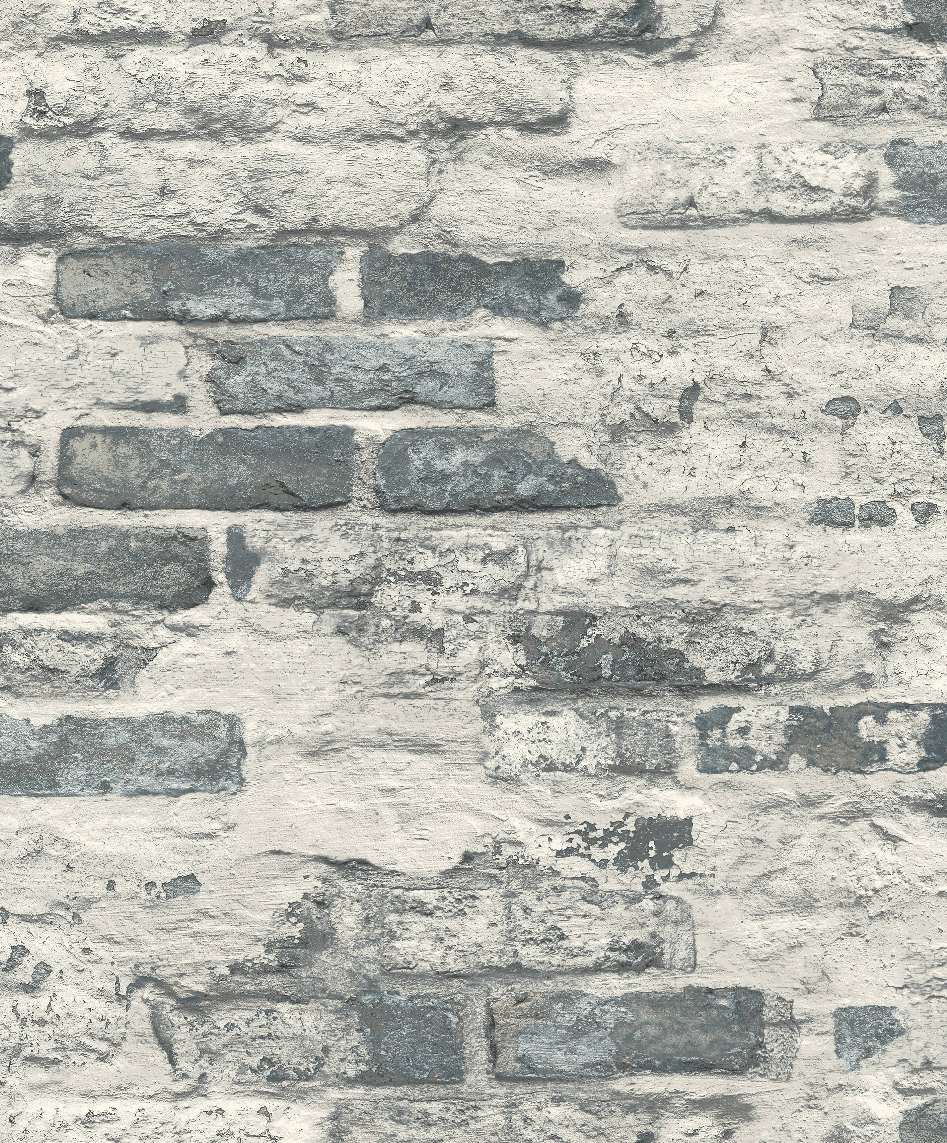 Grey & White Concrete Brick Effect Wallpaper R8389