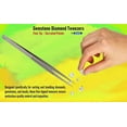 thumbnail image 2 of Gemstone Tweezers 6-1/2" Fine Tip Diamond Tweezer Serrated Points Stainless, 2 of 10