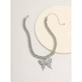 thumbnail image 2 of QQTDFG Butterfly Charm Chunky Chain Necklace Statement Necklace Modern Necklace-default, 2 of 3