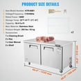 thumbnail image 5 of VEVOR 60" Commercial Sandwich & Salad Prep Table - 16.4 Cu. Ft. Refrigerated Countertop, 5 of 11