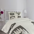 thumbnail image 4 of Ambesonne Saying Quilted Coverlet 2 Pcs, Stay Wild and Wander, Twin Size, Grey, 4 of 5