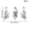 thumbnail image 3 of PYURTEP Halloween Decorations Window Clings 3Pcs, Reusable Large White Ghost Decal, Removable Glass Stickers for Home Window, Mirror Halloween Decor, 3 of 6