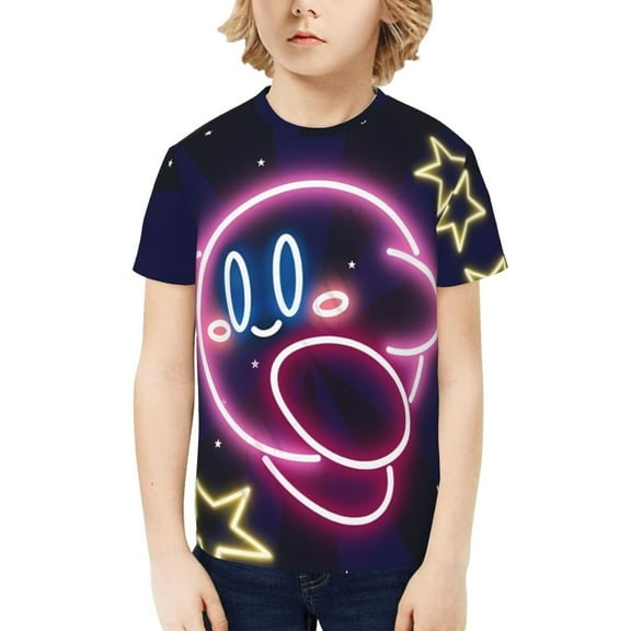 Kirby Kids T-Shirt 3d Printed Graphic T-Shirts Boys And Girls Short Sleeve Shirts For Youth Kids X-Large
