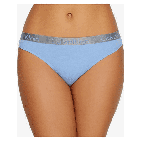 Calvin Klein Women s Logo Thong Panty Cotton LT Blue size S