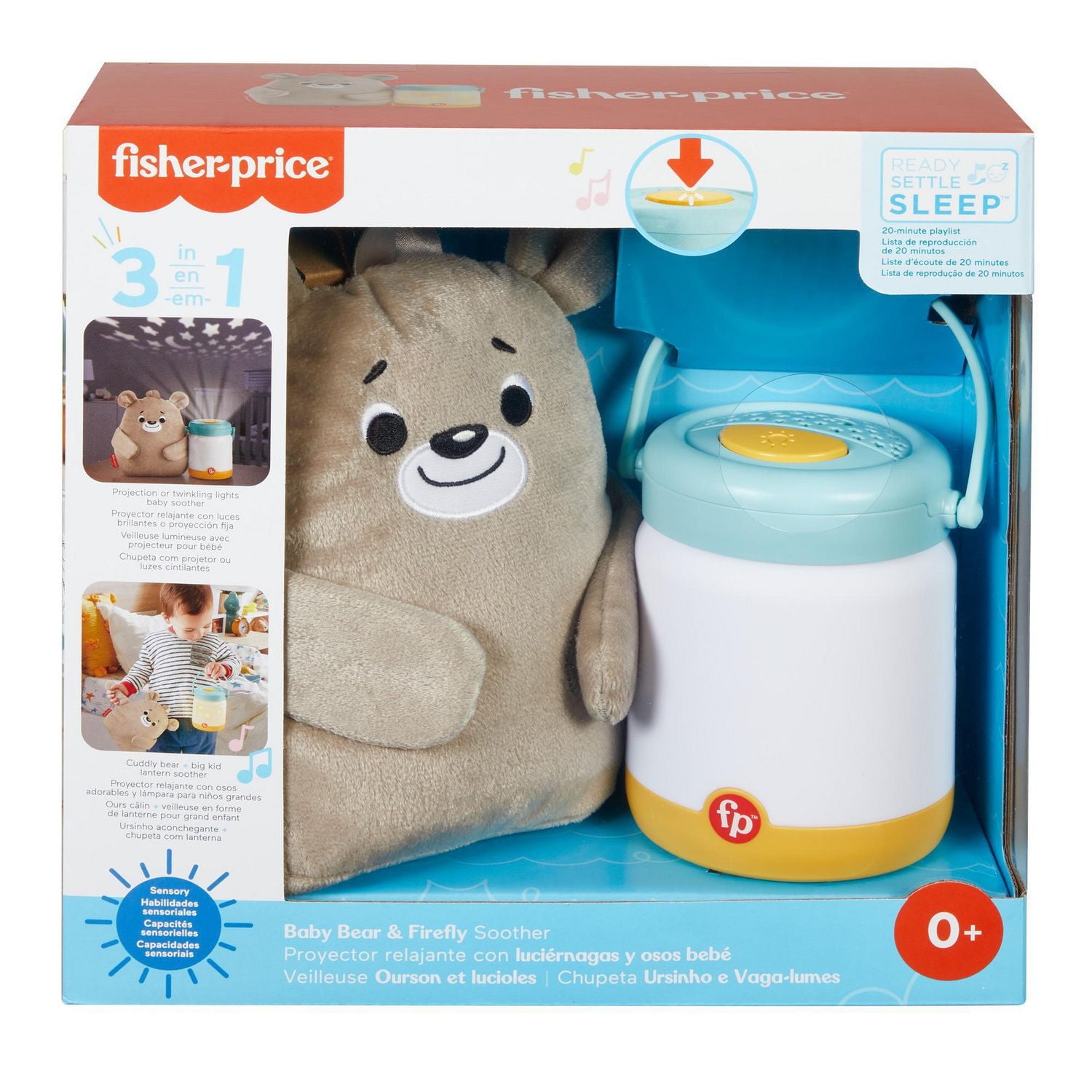 Fisher-Price Baby Bear & Firefly Soother Light-Up Sound Machine for Infant to Toddler