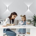thumbnail image 2 of Aplique de pared LED moderno y creativo de 10 W Lámpara de pared impermeable IP65 Aluminio LED Arandela de pared Interior exterior para dormitorio Sala de estar Baño Entrada Escalera Porche Pasillo-(6000K)Blanco brillar Electrónica, 2 of 4