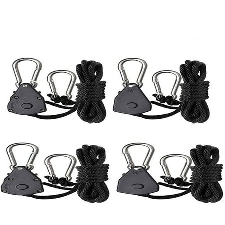 

HOMEMAXS 4pcs 1/8 Inch Heavy Duty Adjustable Grow Light Ratchet Rope Hanger Yoyo for Grow Light Fixtures Gardening