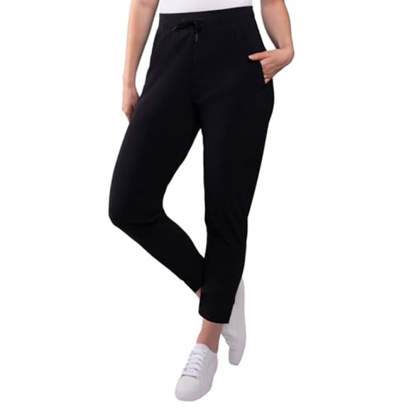 KIRKLAND Signature Women's Quick-Dry High Rise Active Pants, Black, Large