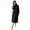 Black, variant on Women Zipper Robe Long Sleeves House Coat Soft Bathrobe Sleepwear with Pockets Housecoat Loungewear