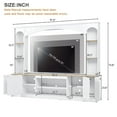 thumbnail image 7 of Elegant Arched Entertainment Center Wall Unit with Bookshelf, Farmhouse Large TV Stand with Wood Grain for TVs Up to 70", 91inch Stylish Media Console with Adjustable Shelves for Living Room, White, 7 of 7