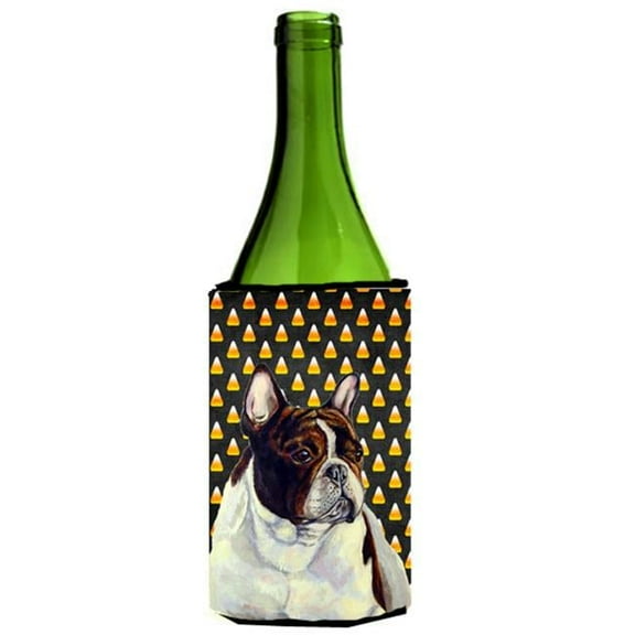 French Bulldog Candy Corn Halloween Portrait Wine bottle sleeve Hugger - 24 oz.