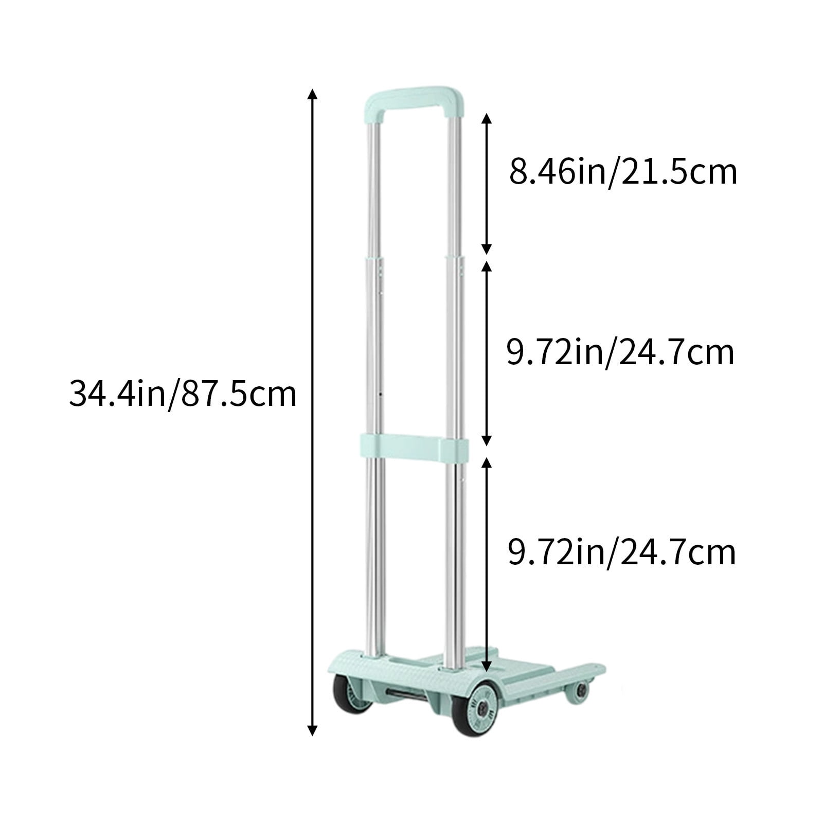Deeceymbur Folding Hand Truck Trolley Portable Dolly Cart with 4 Wheels Small Pull Cart for Moving Warehousing Shopping Picnic