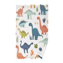Yayeee 2 Pack Hand Towels for Bathroom 100% Cotton 16" x 28" Kitchen Towel, Dinosaur Pattern