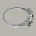 thumbnail image 3 of LBG British Made 10k White Gold Natural Sapphire & Opal Womens Eternity Ring - 33 size options - Size 4.75, 3 of 6