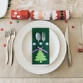 thumbnail image 4 of EGNMCR Christmas Decorations, Christmas Gifts Christmas Decorations Table Tableware Set Hotel Tableware Set Christmas Tree Knife And Fork Bag 4 fork storage, 4 of 6
