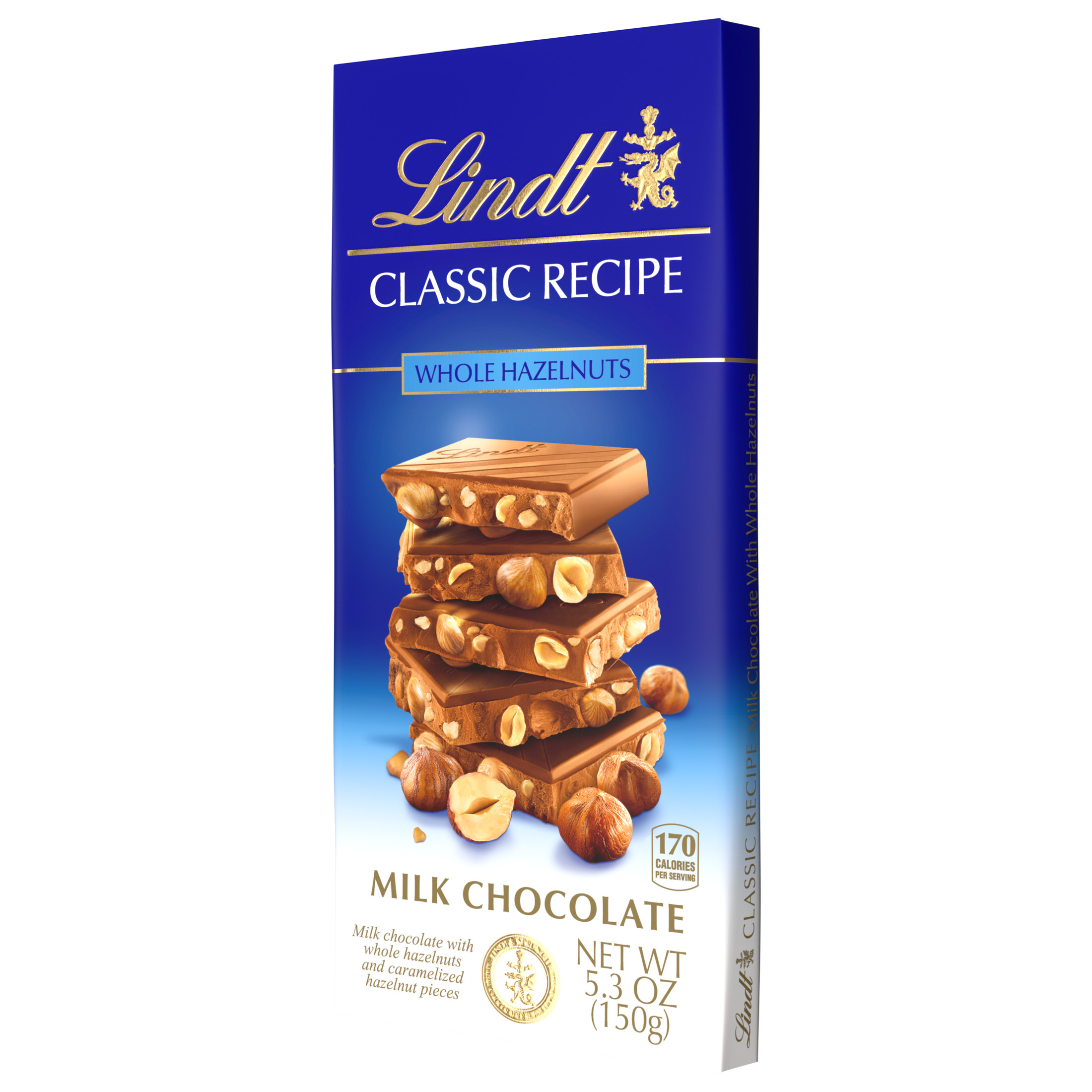 Lindt Classic Recipe Whole Hazelnut Milk Chocolate Candy Bar, 5.3 oz ...