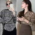 thumbnail image 2 of Women\‘s Retro Leopard Print Temperament Spring And Autumn New Wild Loose Long-sleeved Shirt, 2 of 6
