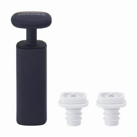 Houdini Black Silicone Vacuum Pump and Stopper Set