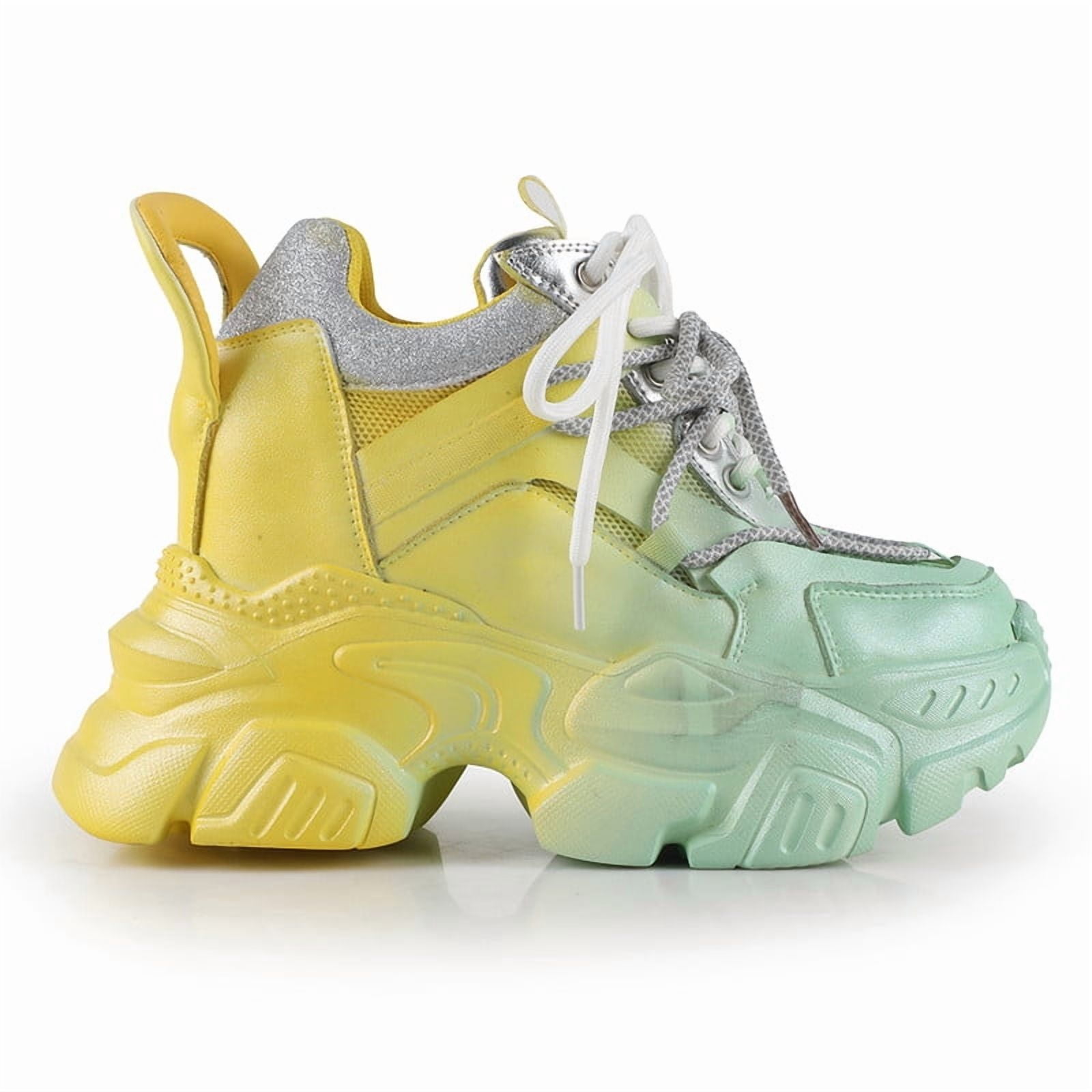 Women’s Women’s Two-Tone Metallic Hidden Wedge Platform Sneakers