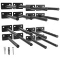 thumbnail image 1 of Soporte de estante flotante LEOPO negro de 10 pulgadas, paquete de 16, 1 of 6
