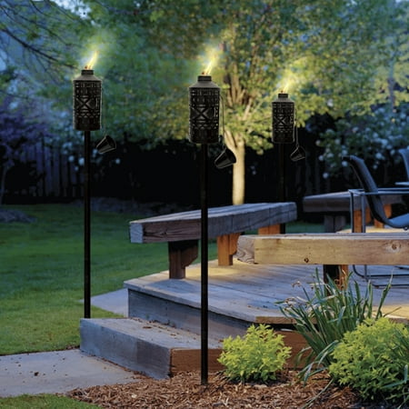 Mainstays Citronella Metal Yard Garden Torch for Indoor and Outdoor- Black 1 Pc
