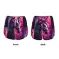 thumbnail image 3 of Pofeuu Watercolor Painting White Horse Print Women's Athletic Shorts Running Workout Shorts Tummy Control Quick Dry Gym Shorts with Pockets Double layer sports shorts-Medium, 3 of 7