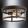 thumbnail image 4 of Luxury Farmhouse Ceiling Light, Medium Size: 5.75''H x 12.625''W, with Modern Farmhouse Style Elements, Antique Bronze Finish, UHP1523 from the Bankstown Collection by Urban Ambiance, 4 of 5