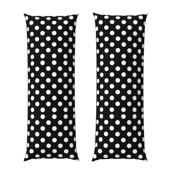 Bixox Black and White Polka Dot Print Body Pillow Cover with Zipper Closure, Cozy Fuzzy Fleece Body Pillow Case Cover 20 x 54 Inches,Long Body Pillow Pillowcase