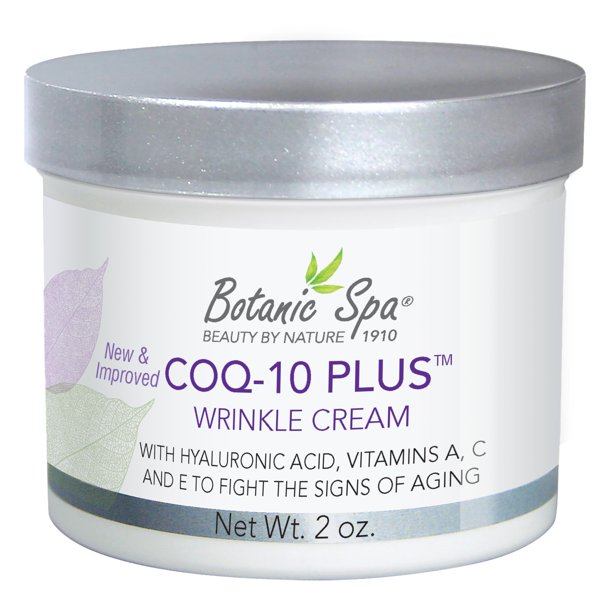 Botanic Spa CoQ-10 Plus Crema antiarrugas - Vitaminas de ácido hialurónico A C y E - Disminuye la apariencia de líneas y arrugas - 2 oz