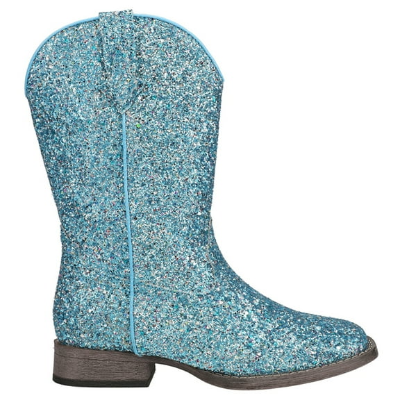 Roper Girls Glitter Galore Square Toe Cowboy   Mid Calf Boots