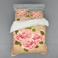 thumbnail image 2 of Ambesonne Rose Bedding Set 3 Pcs, Pink Bouquet of Flowers, Twin XL, Tan Pale Pink Green, 2 of 3