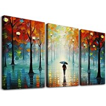 Ullo0ord Contemporary Landscape Abstract Oil Painting On Canvas Textured Tree Painting Abstract Art Wall Paintings Handmade 3D painting Home Office Decorations Canvas Wall Art painting 12x16x3pcs