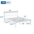 thumbnail image 4 of Euroco Modern Full Size Platform Bed, Solid Wood Frame Bed with Headboard and Slats for Kids Adults, White, 4 of 8