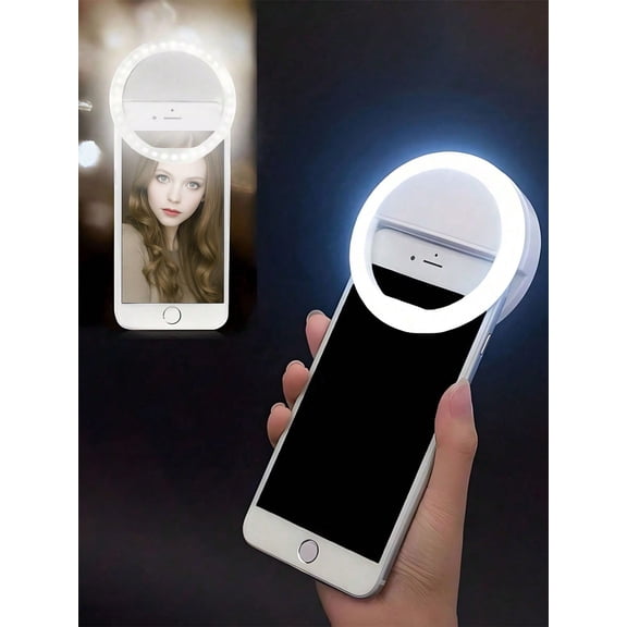 1pc USB Rechargeable Selfie Ring Light – Portable Fill Light with 3 Brightness Modes | Low-Light Smartphone Photography & Live Streaming Travel Accessory