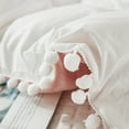 thumbnail image 5 of Bedding two-sided white and pink Pom Pom Boho Chic Bedding Washed Microfiber Bedding Sets Soft Duvet Cover with Zipper Size Queen, 5 of 5