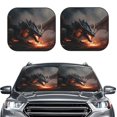 thumbnail image 2 of Vsdgher Fiery Black Dragon Attack Print Car Windshield Sun Shade, Reflective Sunshade Window Sunshade Sun Visor Protector Fit for Cars,Trucks,SUVs-Small, 2 of 6