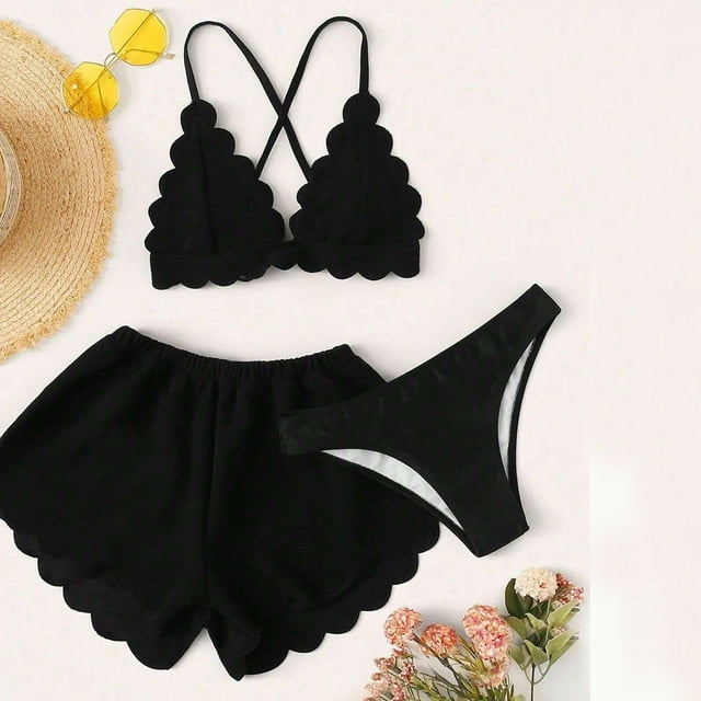 Trajes de baño para mujer Traje de baño de tres piezas para mujer con cordón Traje de baño de dos piezas para playa Trajes de baño para mujer Trajes de baño para mujer Trajes de baño de moda de playa
