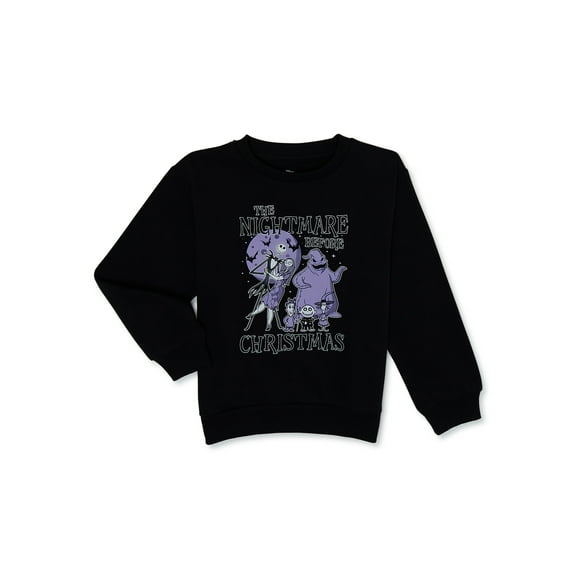 Nightmare Before Christmas Girls Graphic Crewneck Sweatshirt, Size 4-18