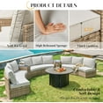 thumbnail image 2 of Jocisland Patio Conversation Set, 3 Piece Half-Moon Sectional Round Patio Furniture Set, Wicker Sofa Set, for Backyard Patio Garden, Beige, 2 of 7