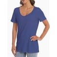 thumbnail image 5 of Women's Lightweight Short Sleeve V-Neck T-Shirt - Loose Fit Casual Summer Top, 5 of 6