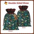 thumbnail image 2 of Rocae Christmas Dinosaur colorful Print Christmas Drawstring Linen Gift Bag with Drawstrings Treat Bag Goody Present Bags for Christmas Party Favor, 2 of 8