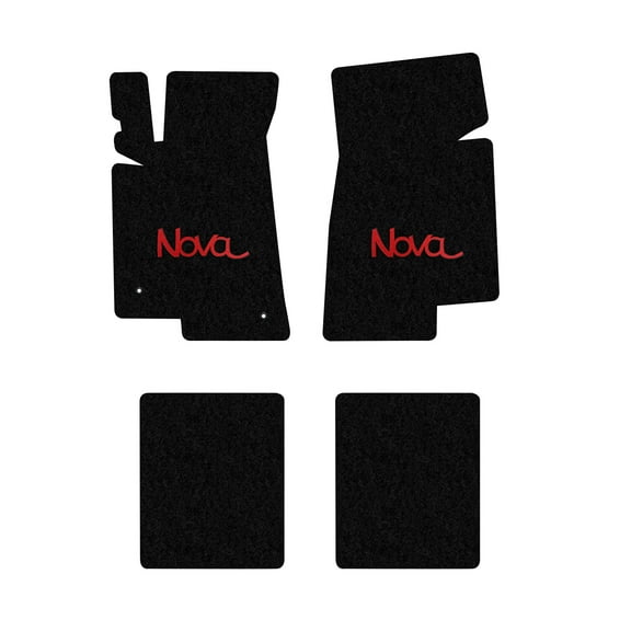 Lloyd Mats LogoMat Custom-Fit 4PC Carpet Floor Mats for 1968-1974 Chevrolet Nova, Black