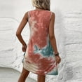 thumbnail image 6 of Hilenly Womens Plus Size Tank Dress Sleeveless Square Neck Pleated Flowy Mini Dress Summer Beach Tie Dye Sundress, 6 of 9