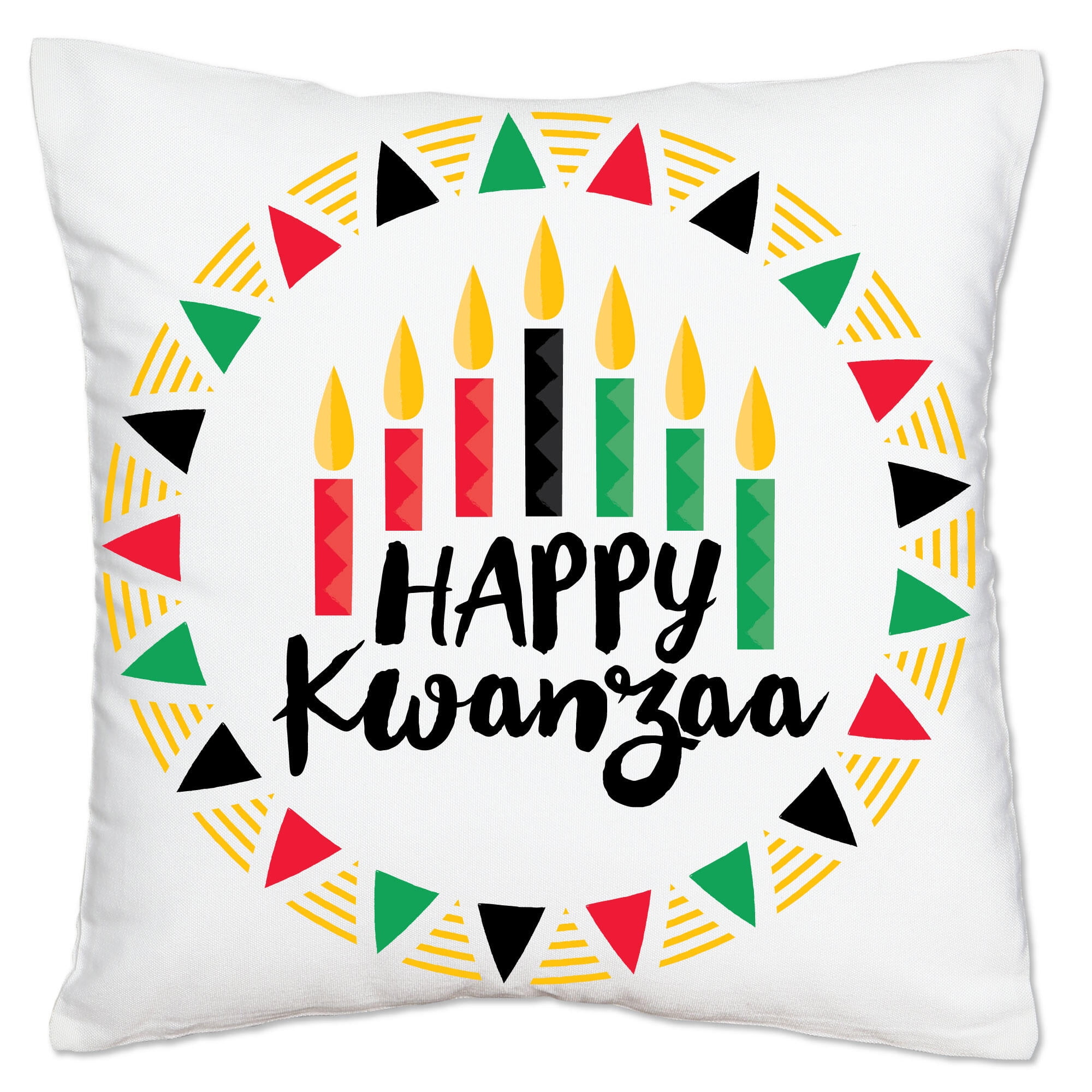 All About Kwanzaa Happy African Pattern Throw Pillow 16x16 Multicolor 