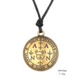 thumbnail image 3 of Collar de amuleto de la buena suerte de Talismán de protección, sello de riqueza de acero inoxidable de solomon, cadena de cuerda de cera de ajuste, regalo de joyería, 3 of 4