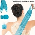 thumbnail image 3 of 3pcs/Set Shower Cleaning Scrubbing Towel with Strong Mud Rubbing Gloves, Double-Sided Exfoliating Back Towel & Pull Back Strip, Deep Body Cleaning Bathing Kit, 3 of 12