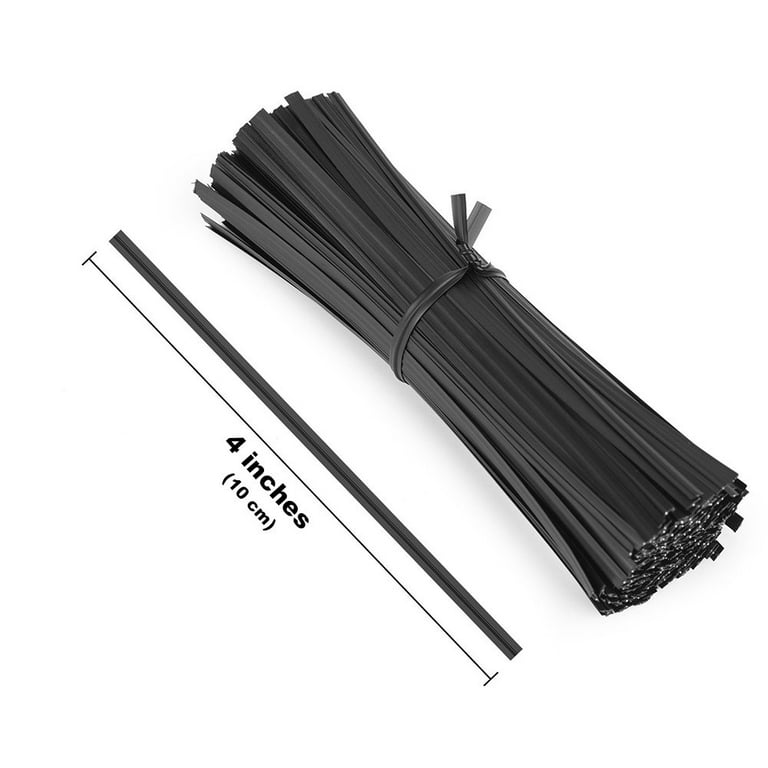 New Uline 1000 black 4inch twist ties for cable gift garbage bag use s-566bl