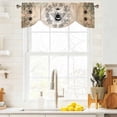 thumbnail image 4 of Tie Up Valances for Windows, Vintage Bees Crowns Adjustable Valance Curtains Window Treatment for Living Room, Rustic Leaves Rings Brown Gradient Rod Pocket Kitchen Curtains & Drapes 54x18 Inch, 4 of 9
